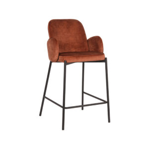 LABEL51 Barkruk Jari – Rust – Velours – Zithoogte 65