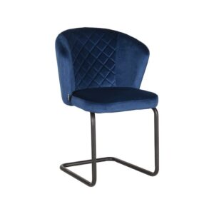LABEL51 Eetkamerstoel Flow – Blauw – Fluweel