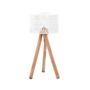 LABEL51 Tafellamp Stripe – Wit – Mangohout