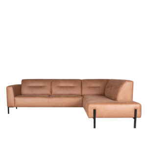 LABEL51 Bank Napoli – Cognac – Micro Suede – 2-Zits + Hoek + 2-Zits