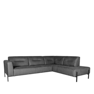 LABEL51 Bank Napoli – Antraciet – Micro Suede – 2-Zits + Hoek + 2-Zits