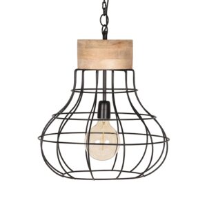 LABEL51 Hanglamp Drop – Zwart – Mangohout