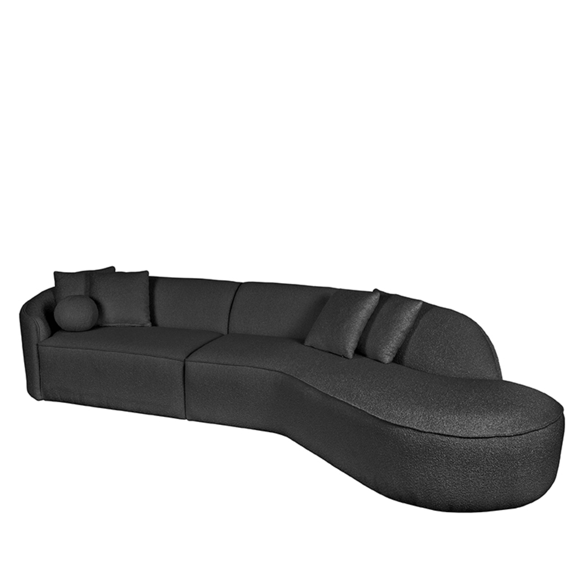 LABEL51 Bank Flori - Antraciet - Boucle - 4-Zits - Afbeelding 3