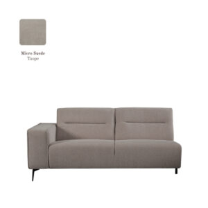 LABEL51 Bank Nero – Taupe – Micro Suede – 2,5-Zits Arm Links Voorstaand