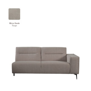 LABEL51 Bank Nero – Taupe – Micro Suede – 2,5-Zits Arm Rechts Voorstaand