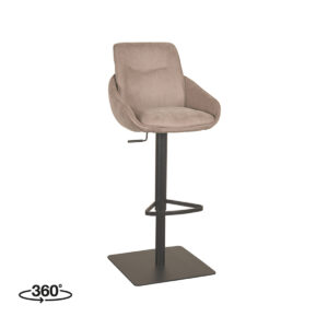 LABEL51 Barkruk Beauty – Taupe – Micro Suede – Gaslift