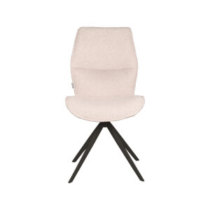 LABEL51 Eetkamerstoel Comfy – Naturel – Boucle – Zwart Onderstel