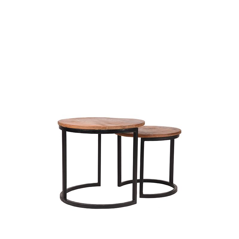 LABEL51 Salontafel Set Duo - Rough - Mangohout - 50 cm - Afbeelding 5
