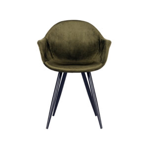 LABEL51 Eetkamerstoel Forli – Army green – Fluweel