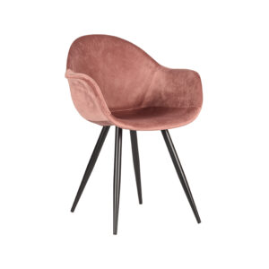 LABEL51 Eetkamerstoel Forli – Roze – Fluweel
