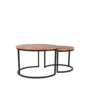 LABEL51 Salontafel Set Double – Rough – Mangohout – 70 cm