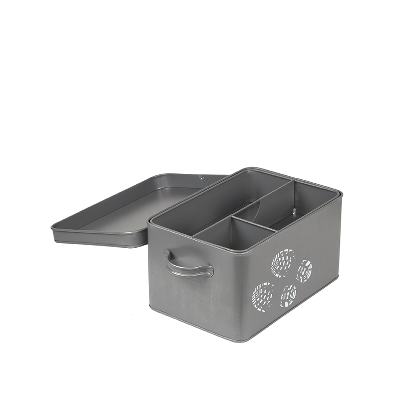 LABEL51 Schoenpoets Opbergkist - Grijs - Metaal - Afbeelding 3