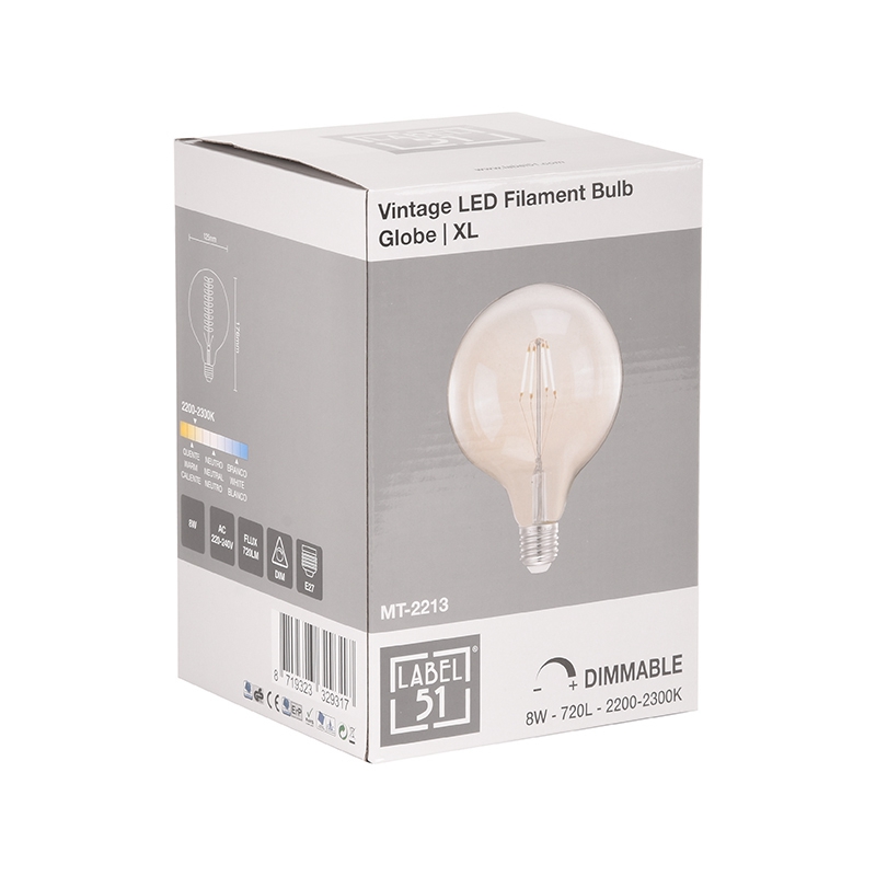 LABEL51 Lichtbron Kooldraadlamp - Glas - Bol XL - Afbeelding 3
